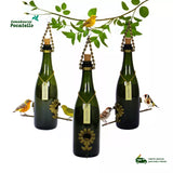 Kit 3 Comedouros Pássaros Livres – Garrafa Champagne Verde