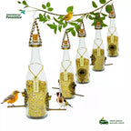 Kit 5 Comedouro Pássaros Livres – Garrafa Champagne Branca