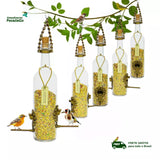 Kit 5 Comedouros Pássaros Livres – Garrafa Vinho Branco