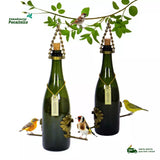 Kit 2 Comedouros Pássaros Livres – Garrafa Champagne Verde