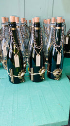 Kit 2 Comedouros Pássaros Livres – Garrafa Champagne Branco e Verde