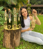 Kit 3 Comedouro Pássaros Livres – Garrafa Champagne Branca