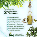 Kit 5 Comedouro Pássaros Livres – Garrafa Champagne Branca