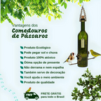 Comedouro Tratador Pássaros Livres – Garrafa Vinho Verde