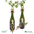 Kit 2 Comedouros Pássaros Livres – Garrafa Champagne Verde
