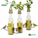 Kit 3 Comedouro Pássaros Livres – Garrafa Champagne Branca