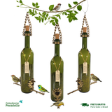 Kit 3 Comedouro Tratador Para Pássaros Livres – Vinho Verde