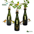 Kit 3 Comedouros Pássaros Livres – Garrafa Champagne Verde – | Comedouros Pocatello