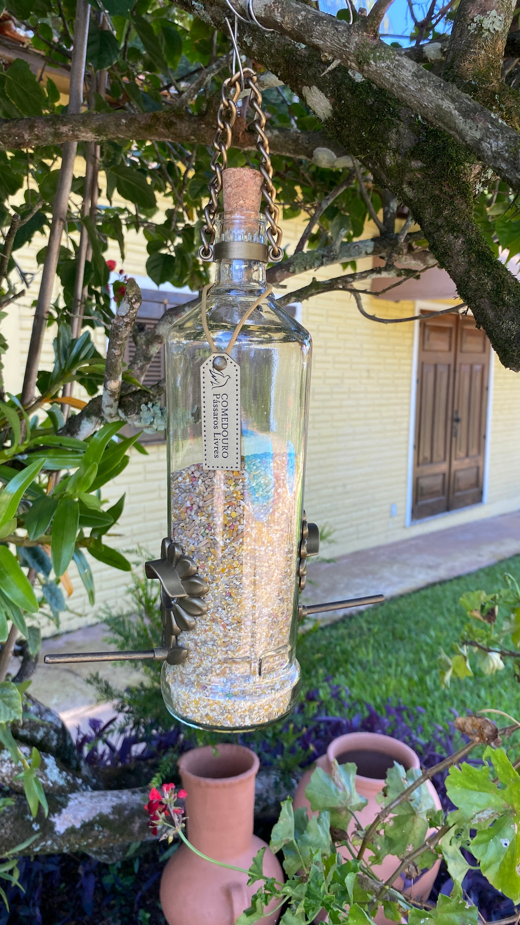 Kit 2 Comedouros Pássaros Livres – Garrafa Smirnoff