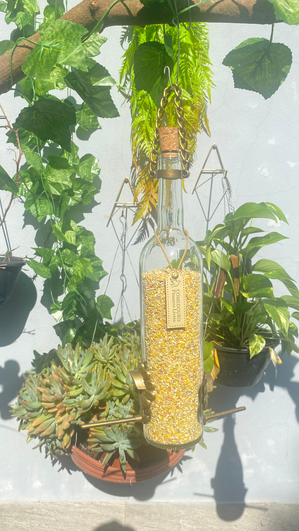 Kit 3 Comedouro Tratador Para Pássaros Livres – Vinho Transparente