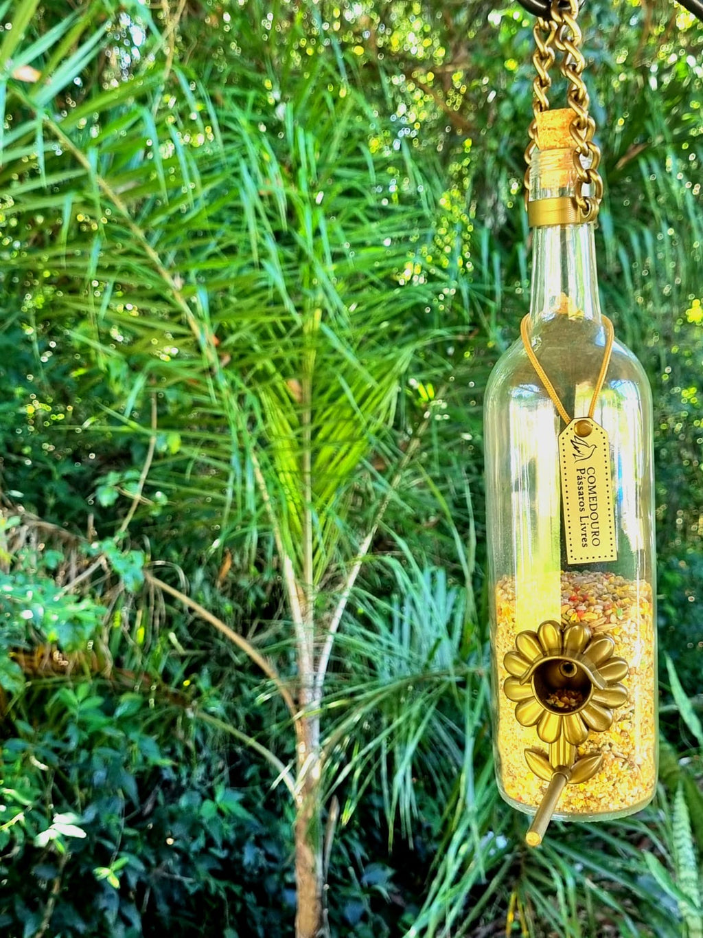 Kit 3 Comedouro Tratador Para Pássaros Livres – Vinho Transparente