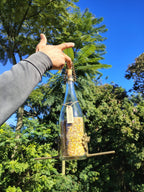 Kit 2 Comedouro Pássaros Livres – Garrafa Champagne Branca