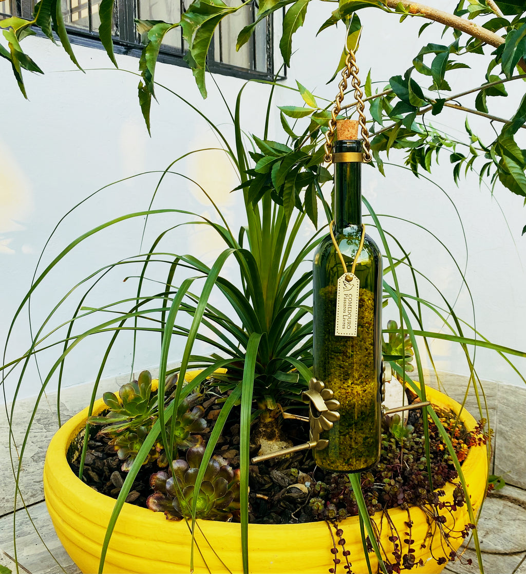 Comedouro Tratador Pássaros Livres – Garrafa Vinho Verde