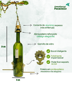 Comedouro Tratador Pássaros Livres – Garrafa Vinho Verde